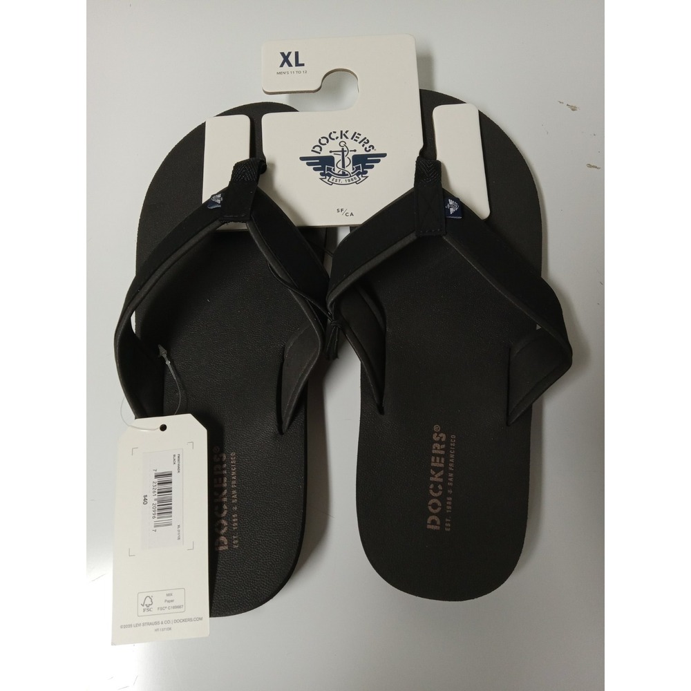 Dockers Flip Flops Men XL Black  Size 11/12